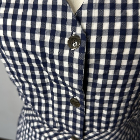 J. Crew NWT Navy White Checkered Tank Dress Size 2 - Picture 4 of 10